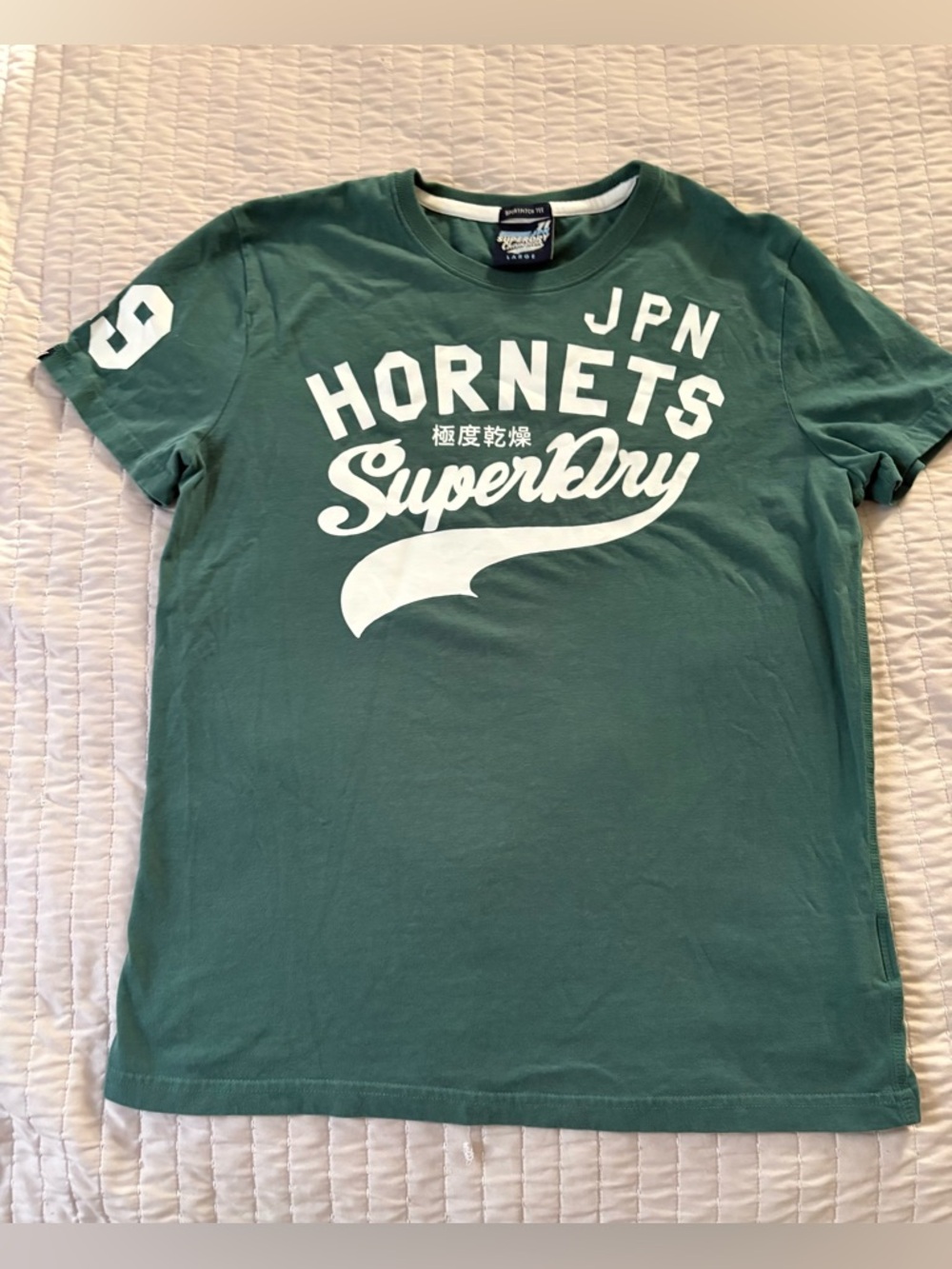 Superdry Forest Green Crewneck Sportpitch Tee with White Trim